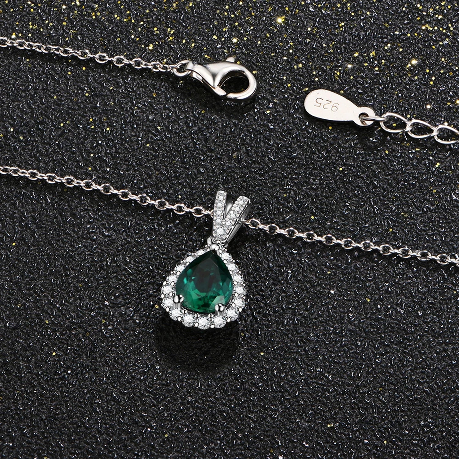 Verdant Moissanite & Emerald Pendant Necklace